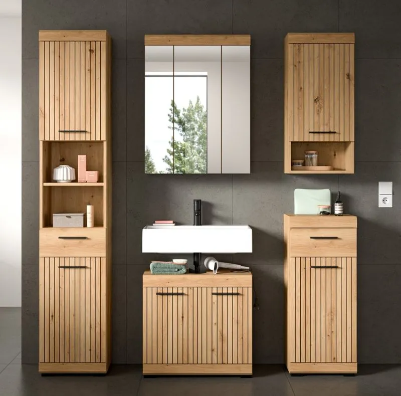 Badezimmer-Set Scout | Artisan Eiche | 5-teilig mit Aufsatzleuchte