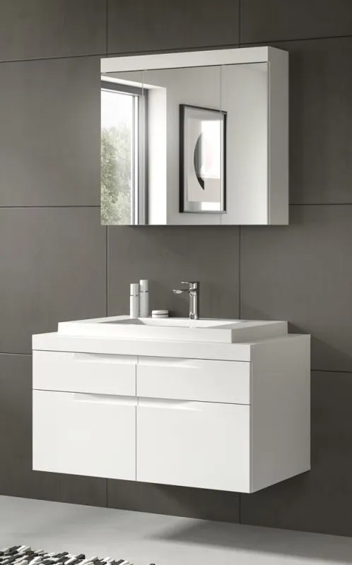 Badezimmer Set Viana | 2-teilig | weiß | inkl. Waschbecken