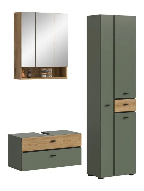 Badkombination Bad Set Aqua | 3-teilig | Sage Green / Evoke Oak