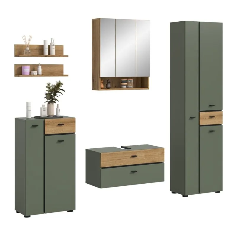 Badkombination Bad Set Aqua | 5-teilig | Sage Green / Evoke Oak