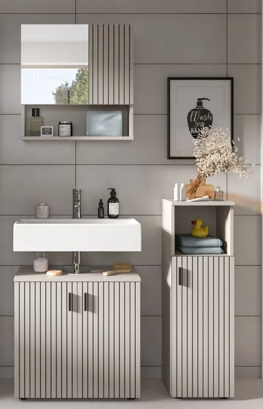 Badkombination Mone 1 | 3-teilig | Kaschmir ohne Aufsatzleuchte