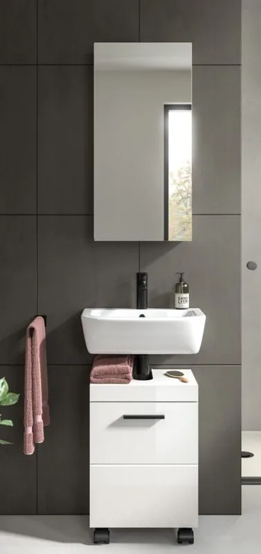 Badkombination Nova | 2-teilig | weiß Hochglanz ohne Aufsatzleuchte