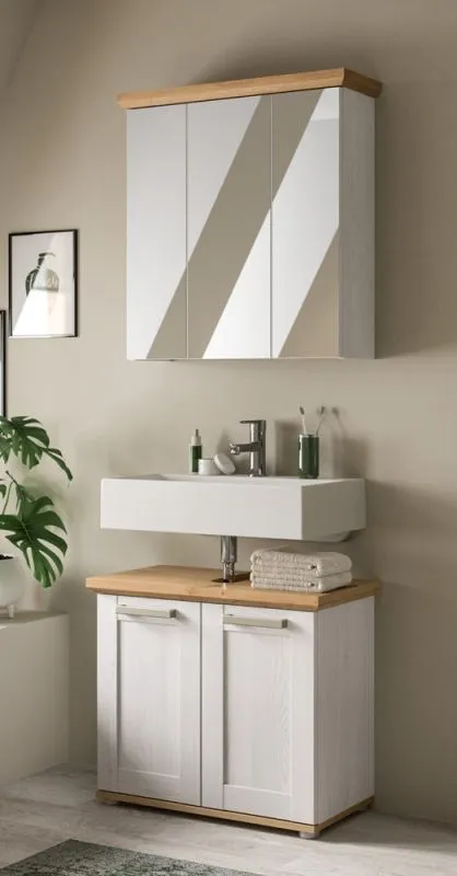 Badkombination Verona | 2-teilig | Sibiu Larche / Artisan Eiche mit Aufsatzleuchte