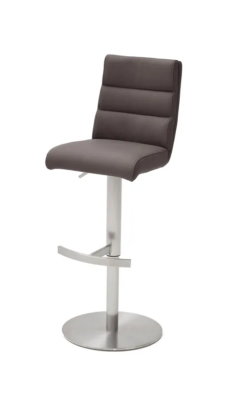 Barstuhl Giulia 1 | Leder | Edelstahl | drehbar | braun