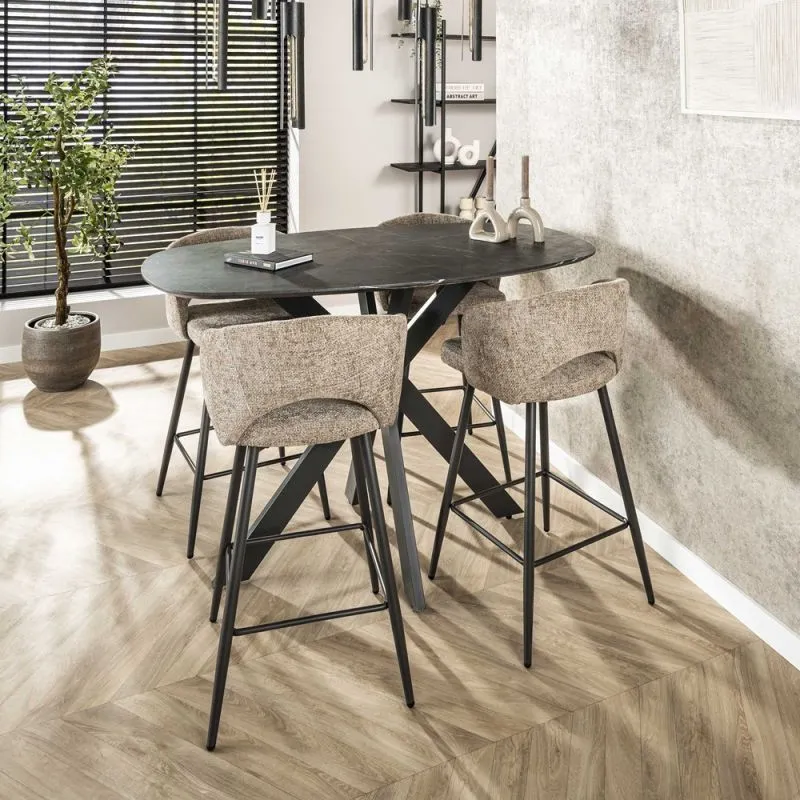 Bartisch Pouzina | 140cm | Kreuzgestell | 3D Melamin graphite