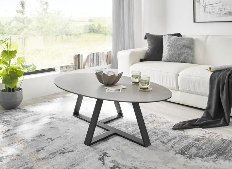 Couchtisch Elbing | grau / schwarz