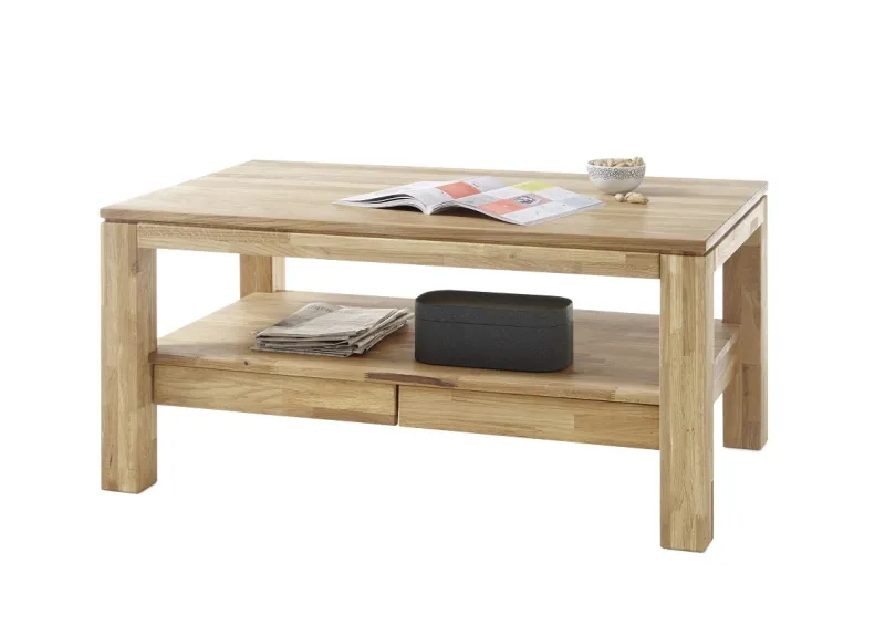 Couchtisch Gordon | Asteiche massiv | mit Schubkästen | 115X70 | Eiche