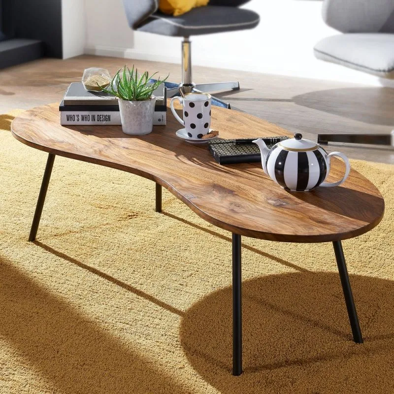 Couchtisch Nai | nierenförmig | Sheesham Holz massiv | braun