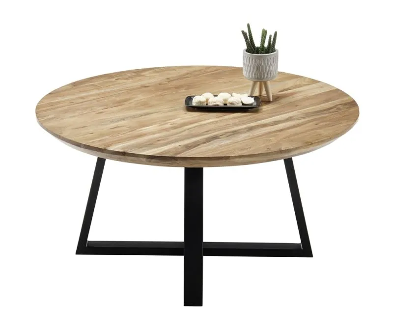 Couchtisch Safaga | rund | natur / schwarz