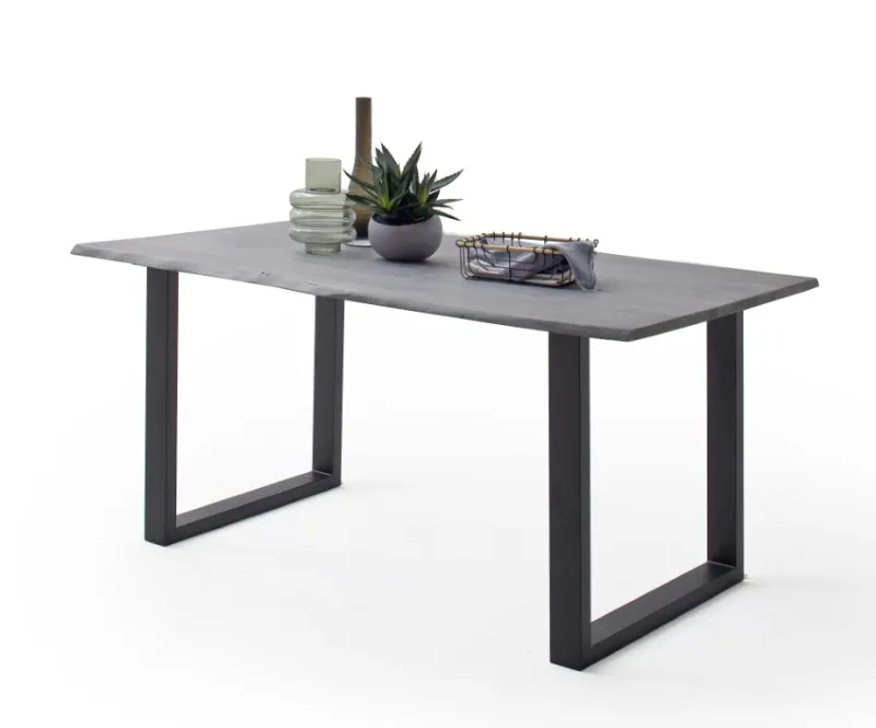 Esstisch Calabria | Akazie massiv | U-Gestell | 160/180/200/220/240 | grau / anthrazit | verschiedene Größen