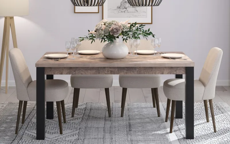Esstisch Emile | 160 x 90 | Eiche Tabak / Schwarz