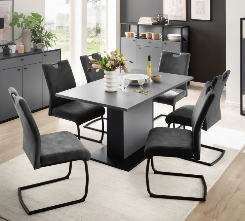 Esstisch Luxor | Royal Grey / anthrazit | 160 x 90