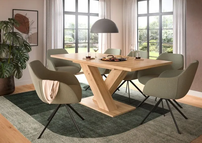 Esstisch Motion | ausziehbar | X-Fußgestell | Eiche Artisan | 150(190)x80