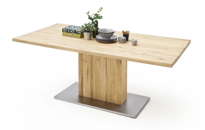 Esstisch Säulentisch Greta | Balkeneiche massiv | 160 x 90 cm