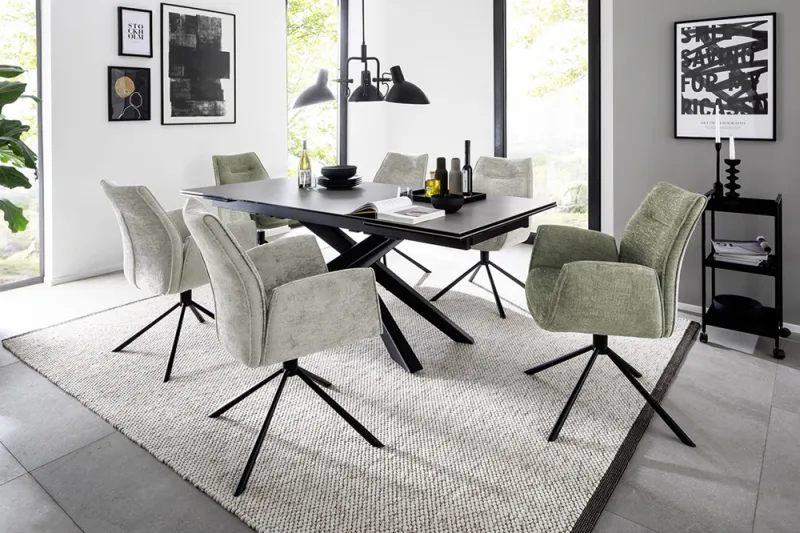 Esstisch Tesero | anthrazit / schwarz | ausziehbar | 200(300) x 95