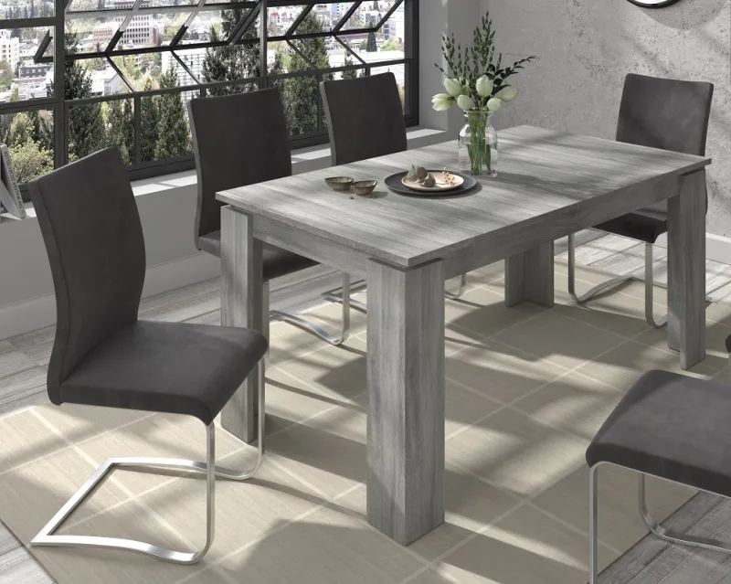 Esstisch Titan | Ausziehtisch | Rauchsilber | 160 (200) x 90