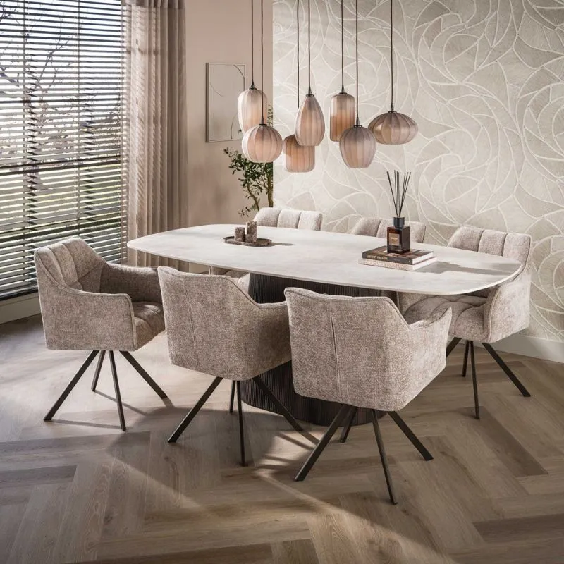 Esszimmertisch Sienna | dänisch oval | 215cm | 3D Keramik | Taj Mahal #1