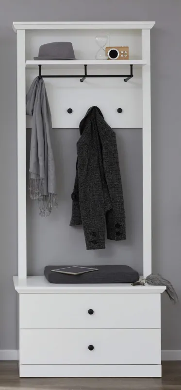 Garderoben Set Baxter | Landhausstil | weiß | 2-teilig ohne Sitzkissen