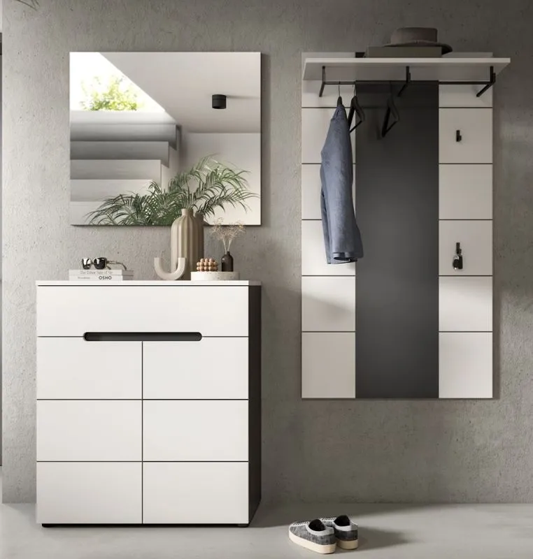 Garderoben-Set Canu 3 | Basalt grau / Weiß | 3-teilig