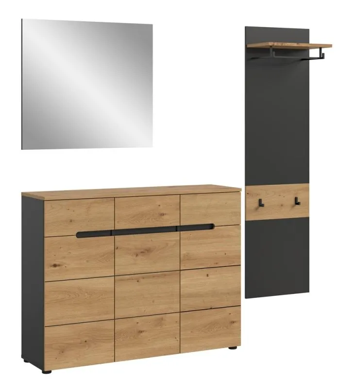 Garderoben-Set Canu 4 | Basalt grau / Artisan | 3-teilig