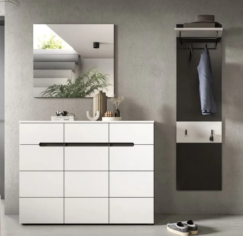 Garderoben-Set Canu 4 | Basalt grau / Weiß | 3-teilig