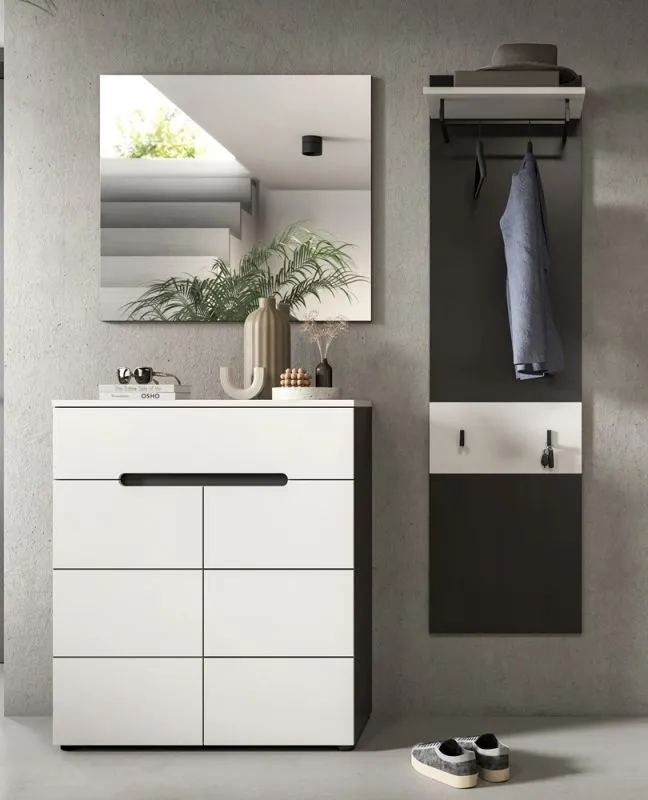 Garderoben-Set Canu 5 | Basalt grau / Weiß | 3-teilig