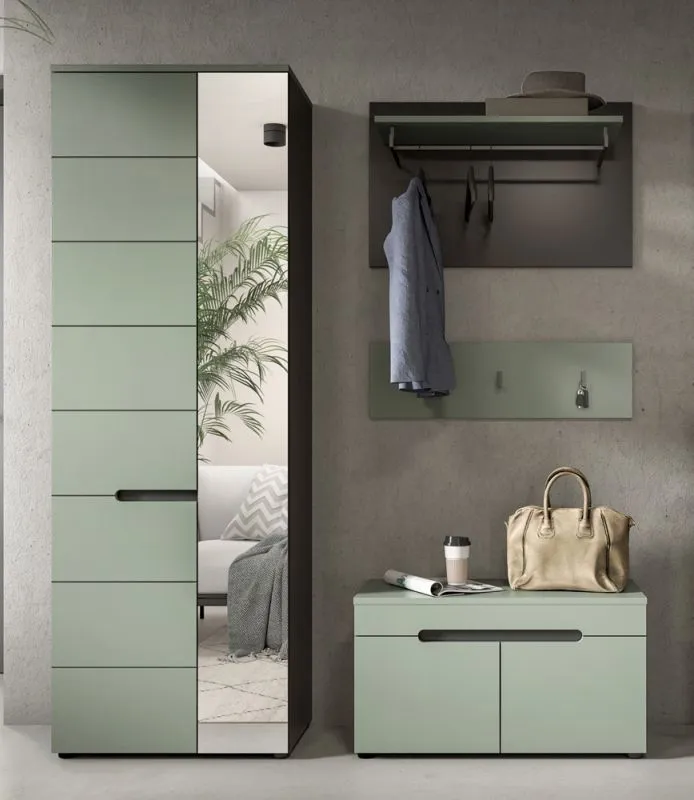 Garderoben-Set Canu | Basalt grau / Smoke Green | 3-teilig