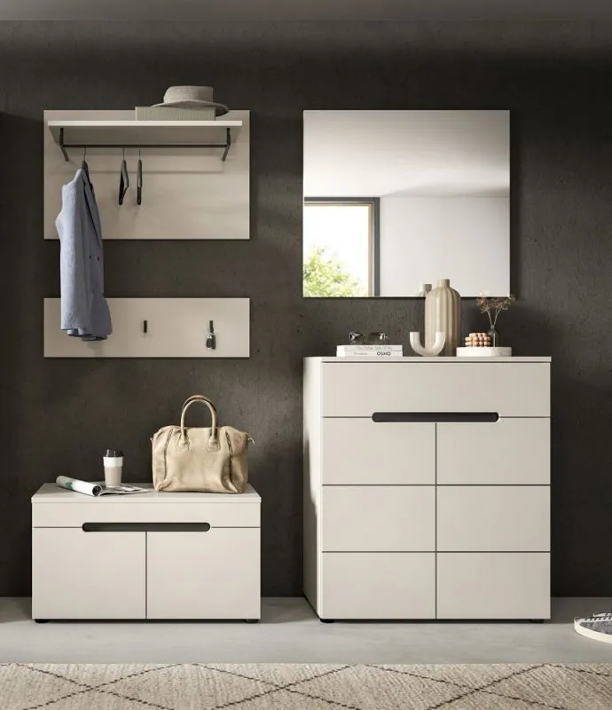 Garderoben-Set Canu | Kaschmir / Basalt grau | 4-teilig ohne Sitzkissen