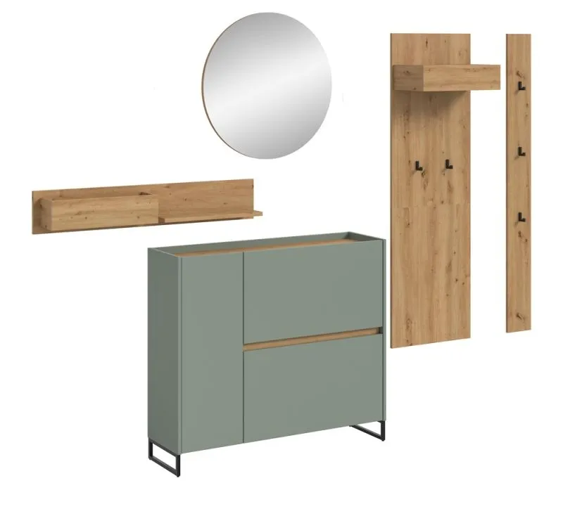 Garderoben-Set Drive 1 | Salbei / Artisan Oak | 5-teilig
