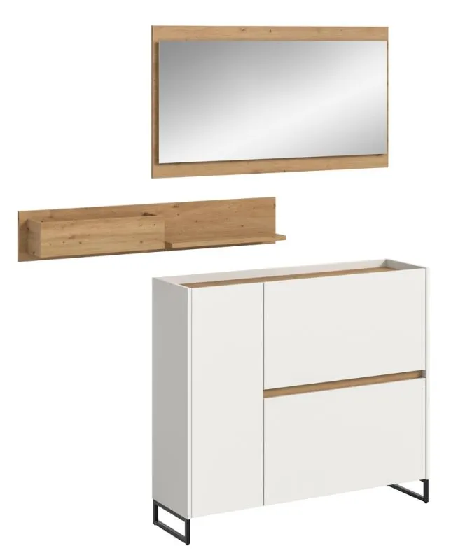 Garderoben-Set Drive 2 | weiß / Artisan Oak | 3-teilig mit Beleuchtung