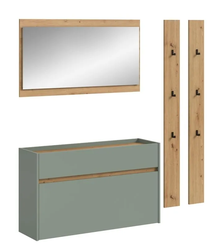 Garderoben-Set Drive 3 | Salbei / Artisan Oak | 4-teilig ohne Beleuchtung
