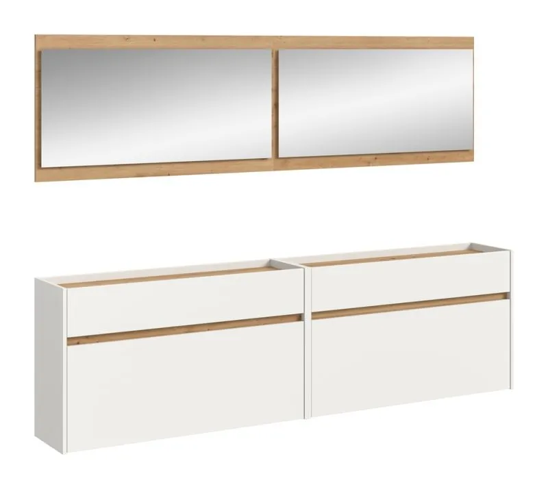 Garderoben-Set Drive 5 | weiß / Artisan Oak | 4-teilig mit LED Beleuchtung