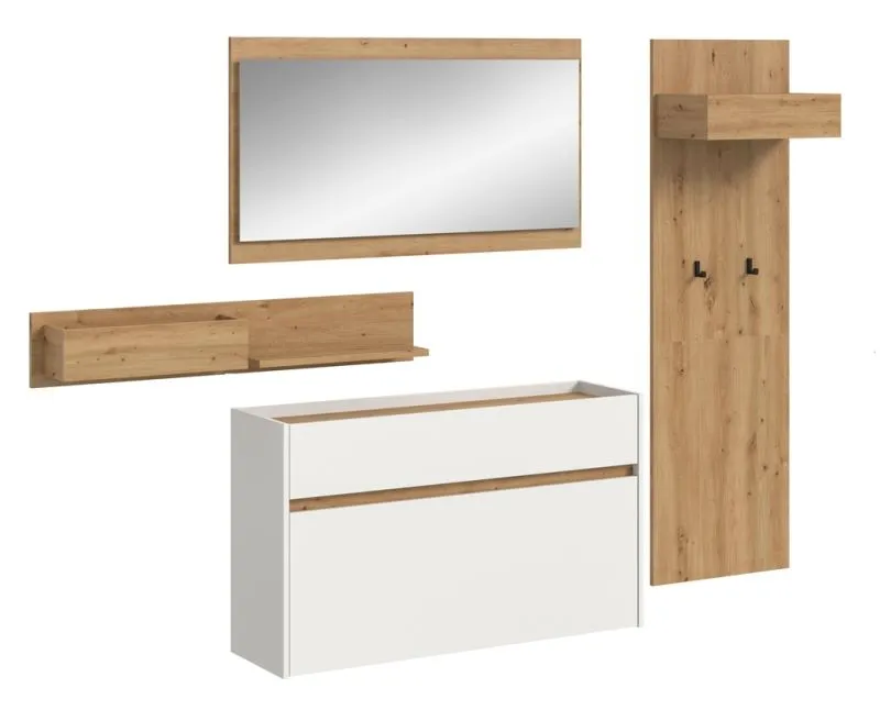 Garderoben-Set Drive | weiß / Artisan Oak | 4-teilig