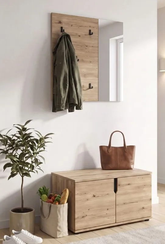 Garderoben-Set Keno | Artisan Eiche | 2-teilig mit Sitzkissen
