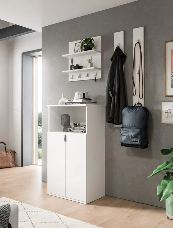 Garderoben Set Projekt X | mit Schuhschrank | weiß Hochglanz | 4-teilig