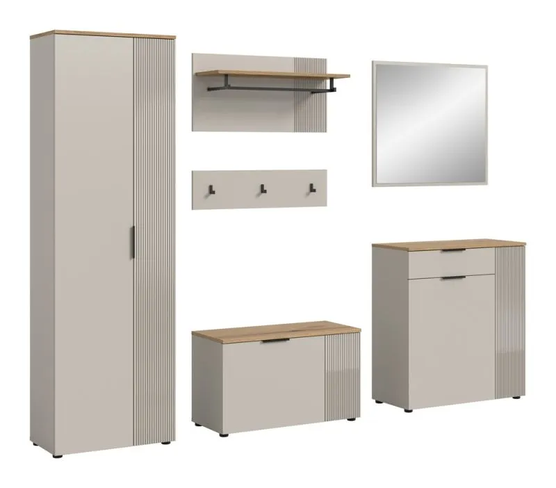 Garderoben-Set Slide | Kaschmir / Evoke Oak | 5-teilig