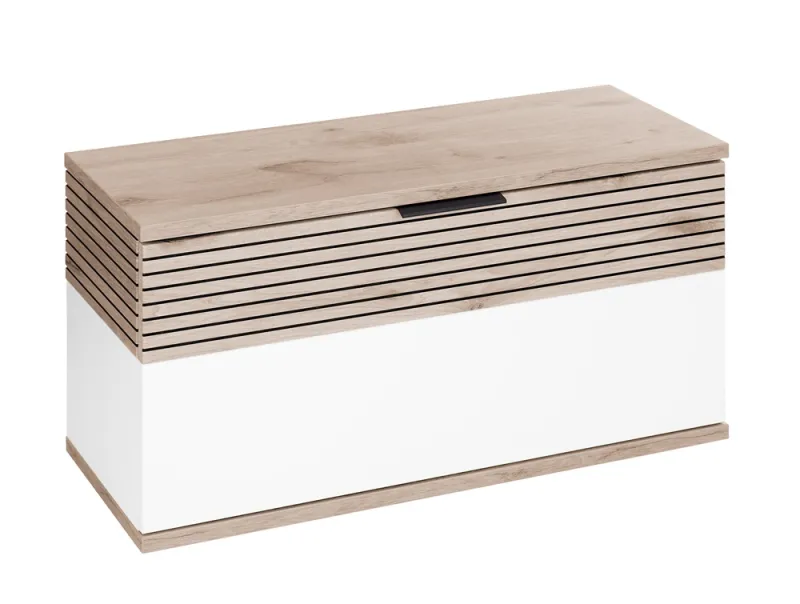 Garderobenbank Montello | Soft white / Viking Oak ohne Sitzkissen