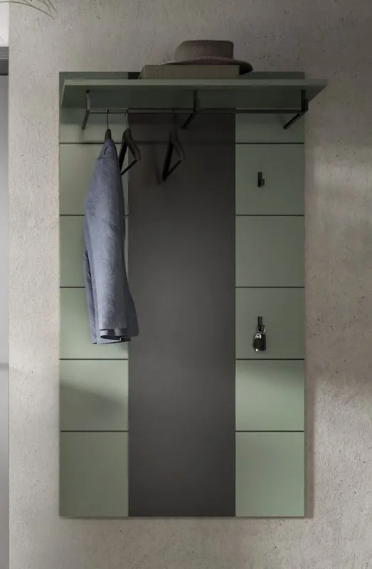 Garderobenpaneel Canu 2 | Smoke Green / Basalt grau
