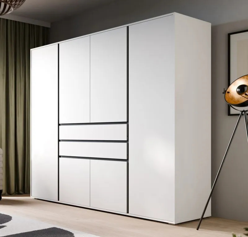 Garderobenschrank Kleiderschrank Falun | 6-türig | weiß