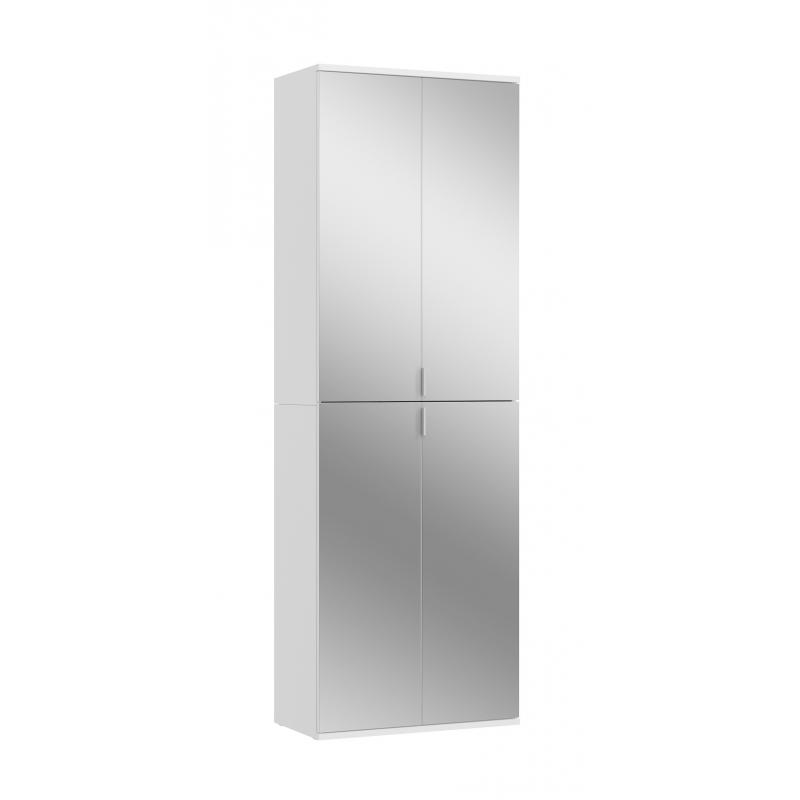 Garderobenschrank Projekt X groß | weiß | Spiegeltüren