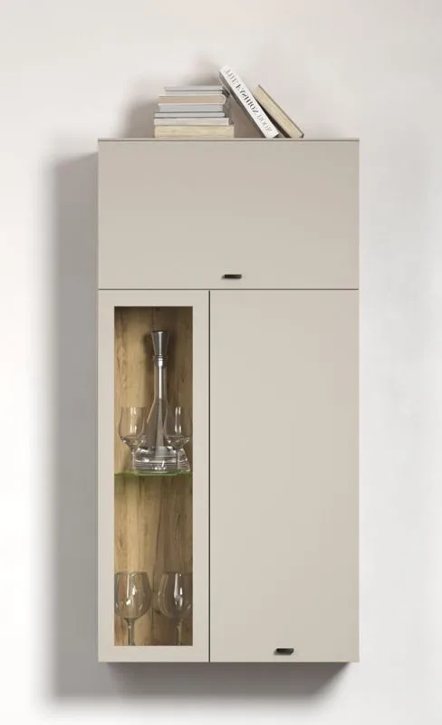 Hänge-Vitrine Vitrinenschrank Bellugi, Cashmere Dekor