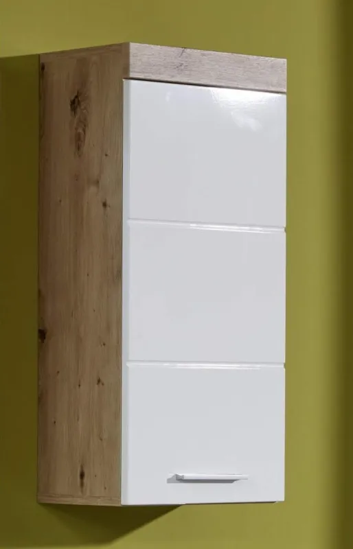 Hängeschrank Amanda | weiß Hochglanz / Eiche Asteiche