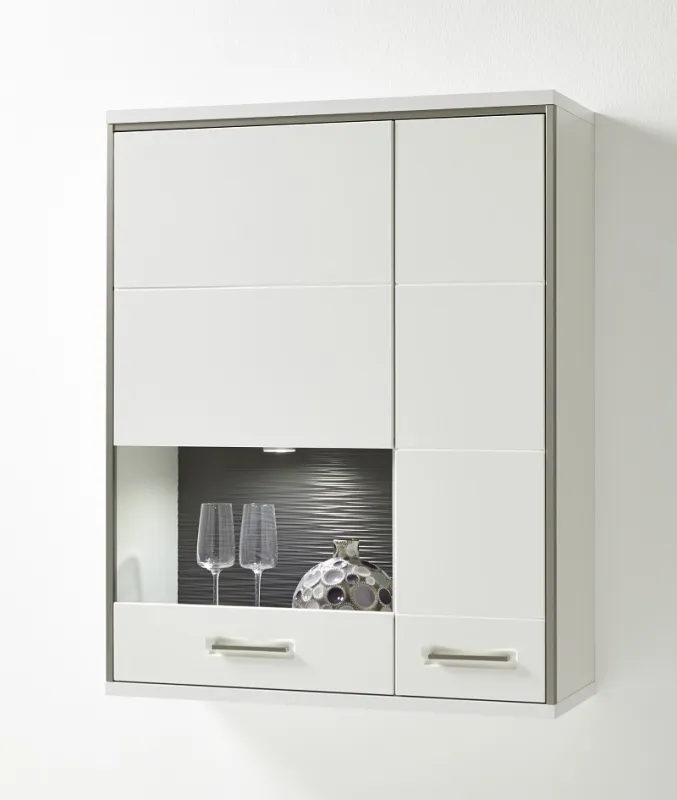 Hängeschrank Hängekommode Trento | weiß Hochglanz | ohne Beleuchtung