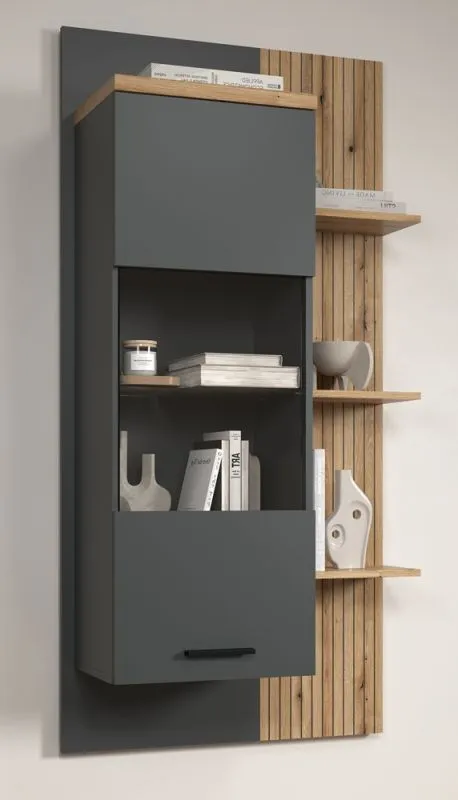 Hängeschrank Regal Baggio | Anthrazit / Coast Evoke Oak