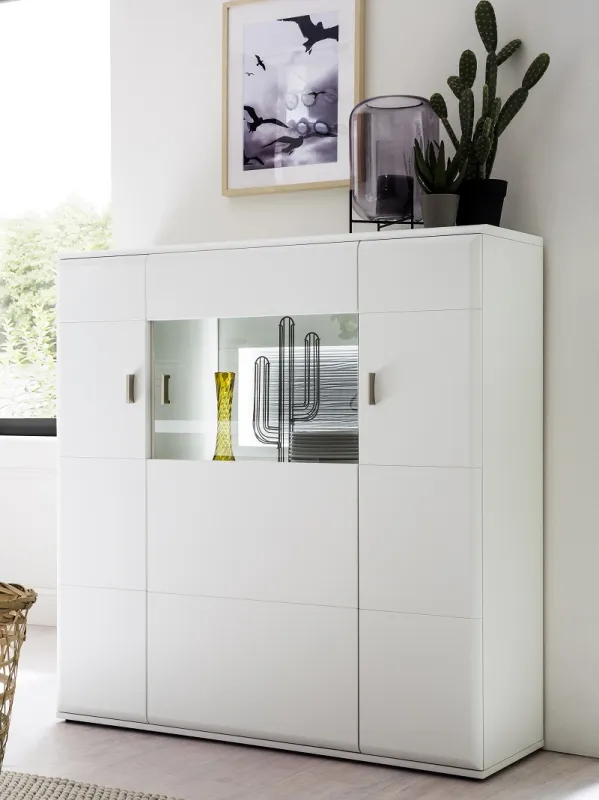 Highboard Amora 2 | weiß matt | ohne Beleuchtung