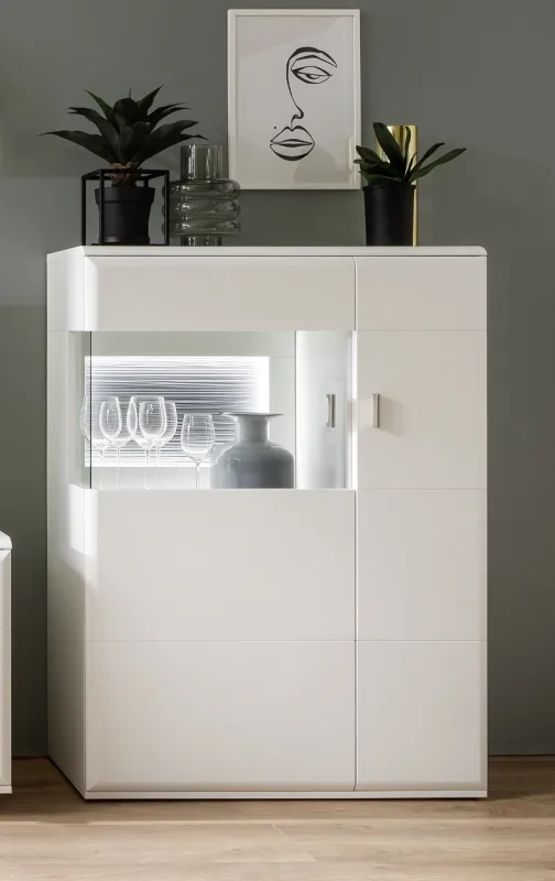 Highboard Amora | weiß matt | mit LED Band. ca. 165 cm