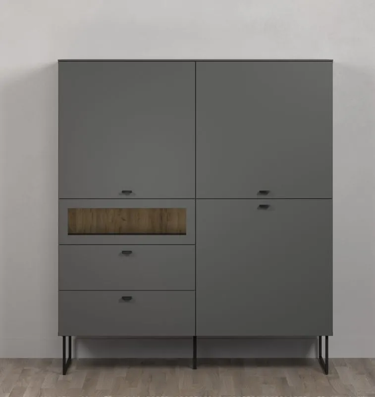 Highboard Bellugi 1, Anthrazit Dekor