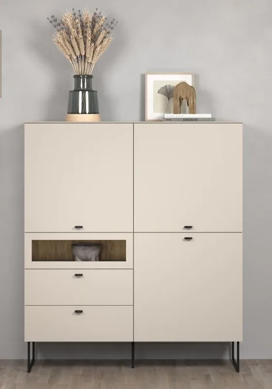 Highboard Bellugi 1, Cashmere Dekor