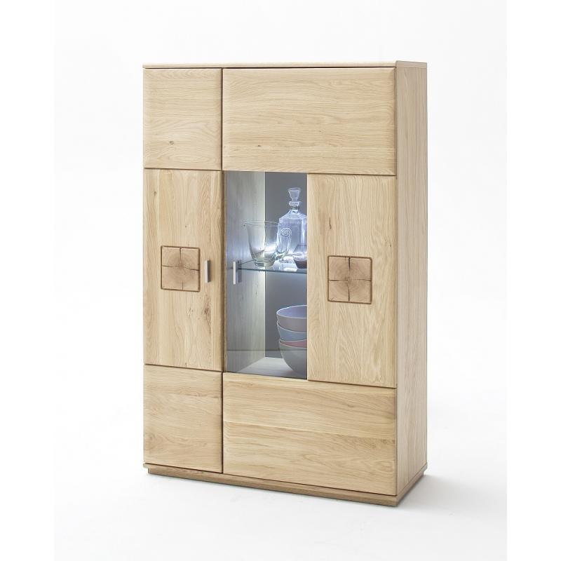 Highboard Bologna | Eiche Bianco | LED Beleuchtung