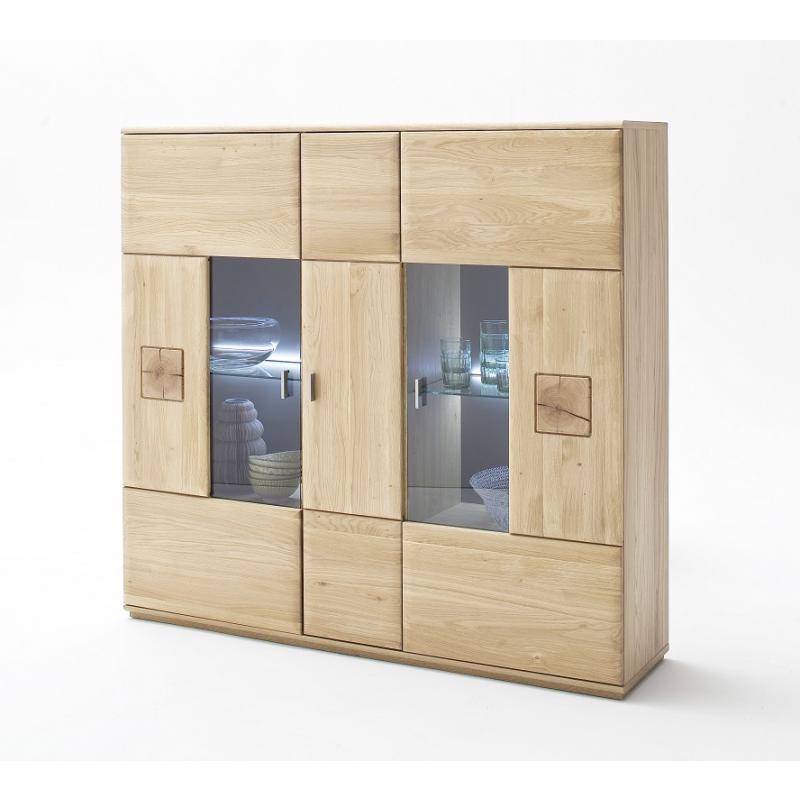 Highboard Bologna 3 | Eiche Bianco | LED Beleuchtung